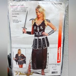 Dreamgirl Glorious Gladiator Costume Size XL Black & Silver